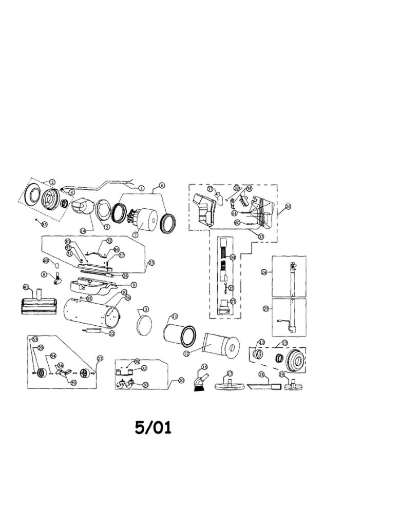 Canister Vacuum Diagram and Parts List for 4650  Dirt Devil Canister Vacuum